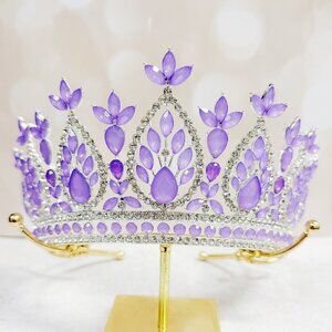 Purple gemstone crown, princess crown, birthday party crown, Victorian crown